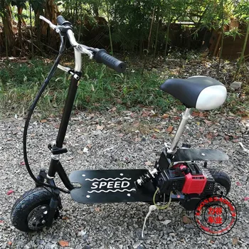 2 zamanlı katlanır benzinli scooter iki şok ve pedallı mini araba yakıt moped motosiklet yürüyüş yerine ikinci tekerlek