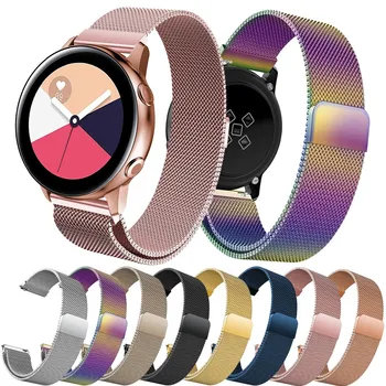 Paslanmaz Çelik Watchband Kayışı Samsung Galaxy Saat Aktif 2 Manyetik Metal Band 20mm Evrensel İzle Bileklik Aksesuarları