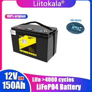 LiitoKala Orijinal 12v 150ah Lifepo4 Pil için lcd ekran ile RV Xenon ışık Güneş Enerjisi Depolama İnvertör 14. 6V20A Şarj Cihazı