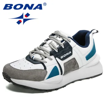 BONA 2022 Yeni Tasarımcılar yüksek kaliteli ayakkabılar Erkekler Nefes Moda Rahat Hafif Yürüyüş Rahat Ayakkabı Adam Zapatillas Hombre