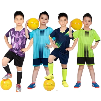 Ucuz çocuk Futbol Forması Giyim Spor Çocuk Yaz Nefes futbol formaları Setleri Futbol Yelek Çeşitleri Üniforma Gençlik İçin
