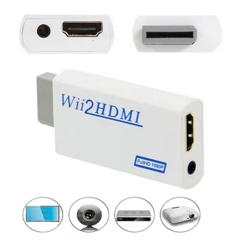 Wii için HDMI uyumlu Adaptörü Dönüştürücü 3.5 mm Ses Wii2HDMI uyumlu Adaptörü HDTV Desteği Full HD 720P 1080P