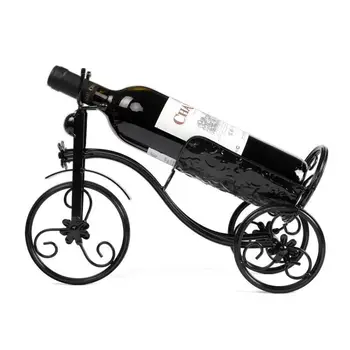Retro Ferforje Üç Tekerlekli Bisiklet Kırmızı Şarap Rafı Süsler Yaratıcı ev yapımı şarap Dolabı Dekorasyon şarap şişesi Depolama Raf Tutucu Raf